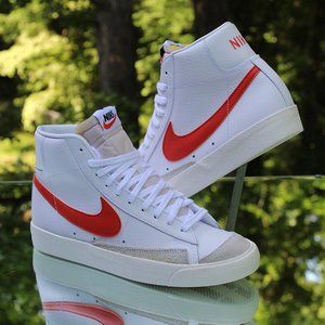 Nike Blazer Mid 77 White Bright Crimson Men's Size 8.5